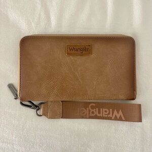 Wrangler Brown Leather Wallet with Strap